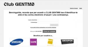 Pantalla d'accés al club GenTMB / GenTMB