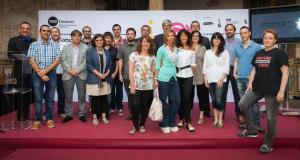 Tots els premiats de la 8a edició del concurs de relats dalt de l'escenari / Pep Herrero