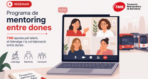 Sessions informatives online sobre el programa de Mentoria / Il·lustració realitzada amb IA
