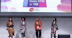 Judit Garcia, Natàlia Bigas, Anna Anducas i Cristina Gil durant la seva ponència a l'STEM Women Congress