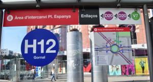 Senyalització especial a la parada de la línia H12 sentit Gornal / J. Gabriel Gallart