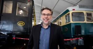 Julián Ocaña a la presentació de l'exposició de trens històrics. Foto / Miguel Ángel Cuartero