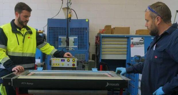 Espai del Taller Central on es proven les rampes reparades Espai del Taller Central on es proven les rampes reparades