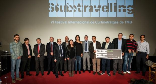 Els premiats, patrocinadors i organitzadors de la sisena edició del Subtravelling / Pep Herrero