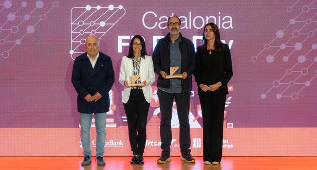 Maribel Rodríguez recollint el guardó durant l'acte / Foto: Generalitat de Catalunya