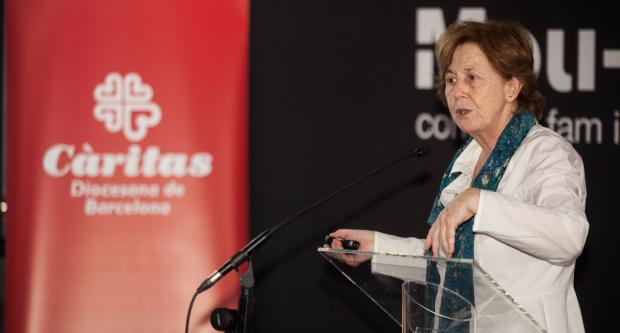 Carme Trilla, de Càritas, amb la campanya de TMB / Pep Herrero