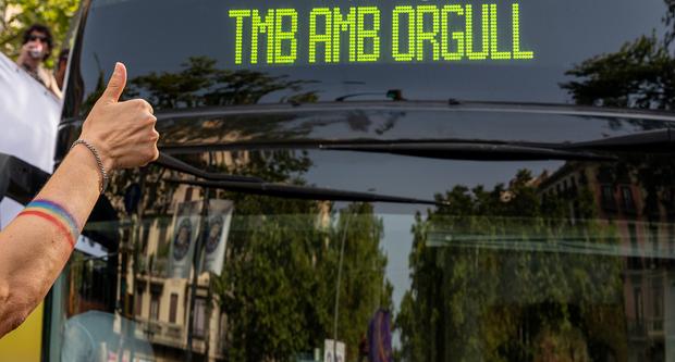 La carrossa de TMB durant la desfilada / Foto: Miguel Ángel Cuartero (TMB)