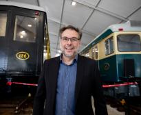 Julián Ocaña a la presentació de l'exposició de trens històrics. Foto / Miguel Ángel Cuartero