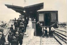 La desapareguda estació de la Bordeta el dia que es va inaugurar el Transversal l'any 1926 / Arxiu TMB