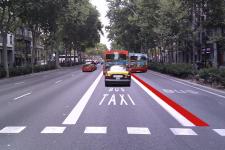 Simulació del doble carril bus que hi haurà a la Gran Via