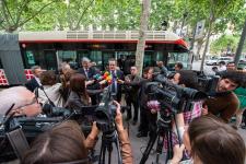 Joaquim Forn, president de TMB, atenent avui els mitjans / Pep Herrero