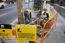 Obra d'instal·lació d'un encaminament al passeig de la Bonanova / Hora Punta