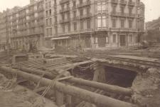 Obres del metro Transversal a cel obert (1924) / Arxiu TMB