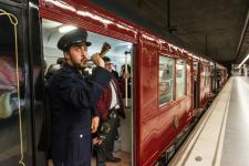 El moment de la sortida del tren històric en el viatge "inaugural" / Pep Herrero El moment de la sortida del tren històric en el viatge "inaugural" / Pep Herrero