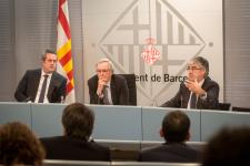 Joaquim Forn, Xavier Trias i Jaume Tintoré han explicat la pròxima ampliació de la nova xarxa de bus / Pep Herrero