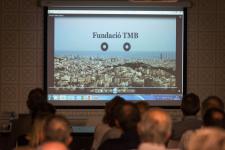 Projecció d'un vídeo explicatiu sobre el paper de la Fundació TMB / Pep Herrero