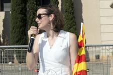 La regidora de Mobilitat de l'Ajuntament de Barcelona Mercedes Vidal anunciant la sortida / Miguel Ángel Cuartero